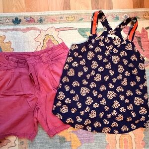 LOT Free People Purple Linen Shorts & Tank medium 8